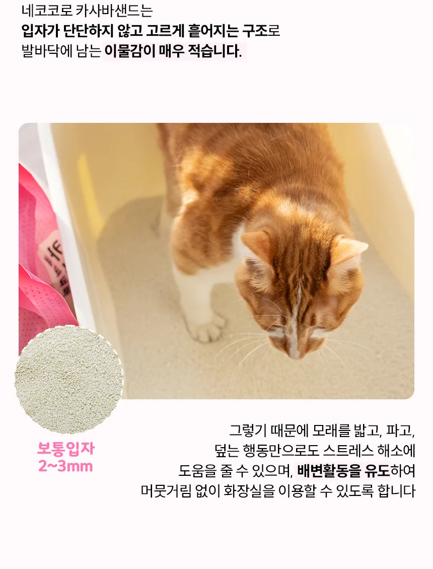 네코코로 × 도시공존 콜라보 카사바 고양이 모래 3.5kg × 3봉 상세 정보 23